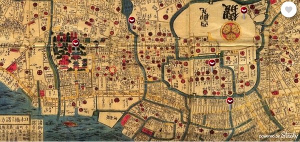 圖2、與現代GPS連動的京都古地圖