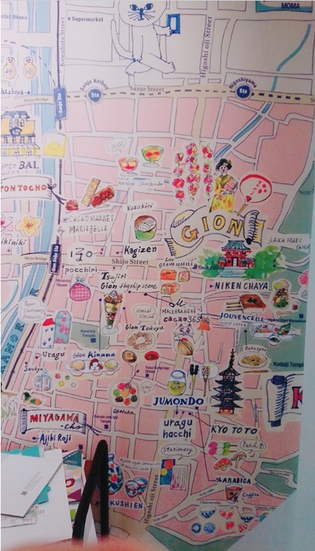 圖3、京都的人氣甜點地圖