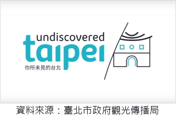 臺北市的觀光品牌識別，「你所未見的台北/Undiscovered Taipei」搭配北門為意向